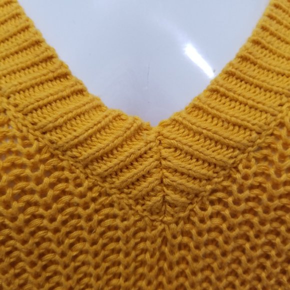 Forenza Victoria's Secret PINK sweater Small open knit crochet pullover v-neck - Picture 5 of 13